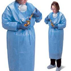 Gown Chemo Polycoated Procedure ChemoPlus™ Adult X-Large Blue NonSterile ASTM F739-12 Knit Cuffs Long Sleeves Non-Sterile Impervious Disposable Adult (22/CS) by Cardinal  ID CT5504T